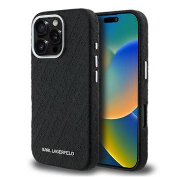 Karl Lagerfeld Grained PU Repeated Logo MagSafe Case for iPhone 16 Pro Max Black Karl Lagerfeld Grained PU Repeated Logo MagSafe Case for iPhone 16 Pro Max Black