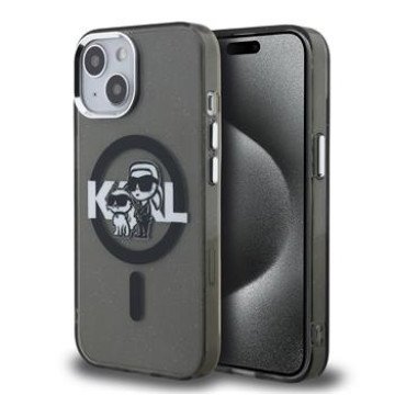 Karl Lagerfeld IML Glitter Karl and Choupette Sketch MagSafe Case for iPhone 15 Black Karl Lagerfeld IML Glitter Karl and Choupette Sketch MagSafe Case for iPhone 15 Black