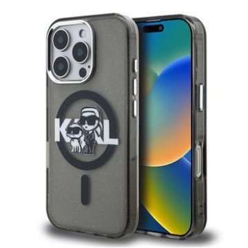 Karl Lagerfeld IML Glitter Karl and Choupette Sketch MagSafe Case for iPhone 16 Pro Max Black Karl Lagerfeld IML Glitter Karl and Choupette Sketch MagSafe Case for iPhone 16 Pro Max Black