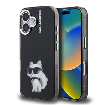 Karl Lagerfeld IML Aquarelle Choupette Case for iPhone 16 Black Karl Lagerfeld IML Aquarelle Choupette Case for iPhone 16 Black