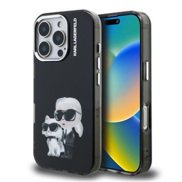 Karl Lagerfeld IML Aquarelle Karl and Choupette Case for iPhone 16 Pro Black Karl Lagerfeld IML Aquarelle Karl and Choupette Case for iPhone 16 Pro Black