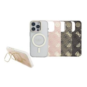Guess PC/TPU Electroplated Stand Camera Frame MagSafe Case with Interchangeable Backgrounds for iPhone 16 Pro