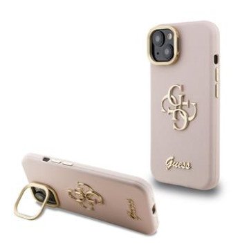 Guess PU Grained 4G Logo Stand Camera Frame Case for iPhone 15 Pink Guess PU Grained 4G Logo Stand Camera Frame Case for iPhone 15 Pink