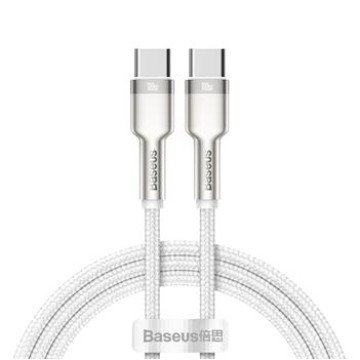 Baseus Cafule Metal Series Data Cable USB-C - USB-C 100W 1m White Baseus Cafule Metal Series Data Cable USB-C - USB-C 100W 1m White