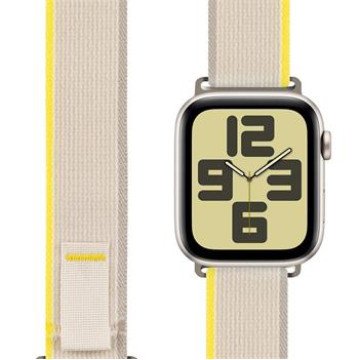 OBAL:ME Textile Strap for Apple Watch 42-49mm M-L Beige/Yellow OBAL:ME Textile Strap for Apple Watch 42-49mm M-L Beige/Yellow