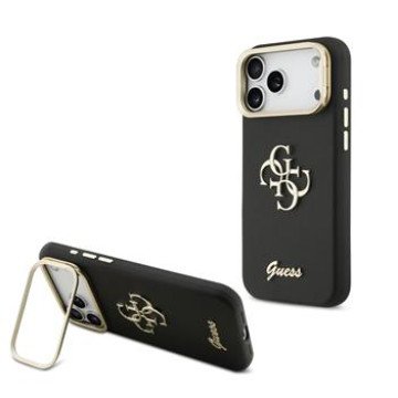 Guess PU Grained 4G Logo Stand Camera Frame Case for iPhone 17 Pro Max Black Guess PU Grained 4G Logo Stand Camera Frame Case for iPhone 17 Pro Max Black