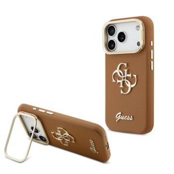 Guess PU Grained 4G Logo Stand Camera Frame Case for iPhone 17 Pro Brown Guess PU Grained 4G Logo Stand Camera Frame Case for iPhone 17 Pro Brown