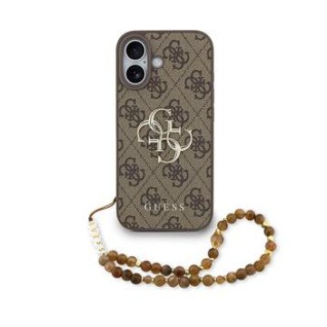 Guess PU 4G Metal Logo Strap Case for iPhone 17 Brown