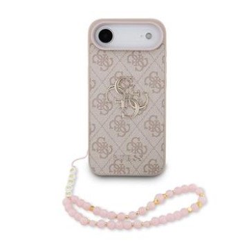 Guess PU 4G Metal Logo Strap Case for iPhone Air Pink