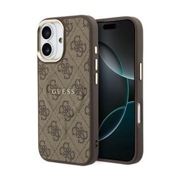 Guess PU Leather 4G Gold Frame MagSafe Case for iPhone 17 Brown Guess PU Leather 4G Gold Frame MagSafe Case for iPhone 17 Brown