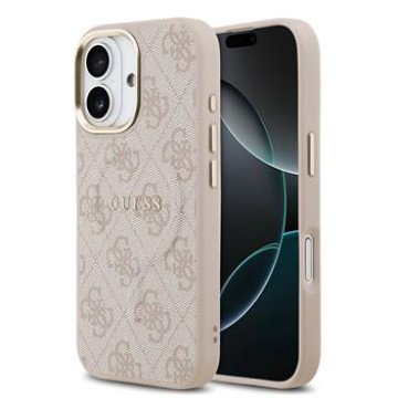 Guess PU Leather 4G Gold Frame MagSafe Case for iPhone 17 Pink Guess PU Leather 4G Gold Frame MagSafe Case for iPhone 17 Pink