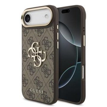 Guess PU Leather 4G Metal Logo Gold Frame Case for iPhone Air Brown Guess PU Leather 4G Metal Logo Gold Frame Case for iPhone Air Brown