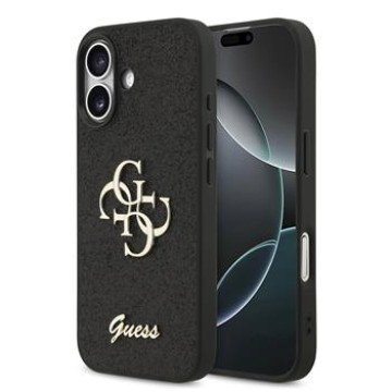 Guess PU Fixed Glitter 4G Metal Logo Case for iPhone 17 Black Guess PU Fixed Glitter 4G Metal Logo Case for iPhone 17 Black
