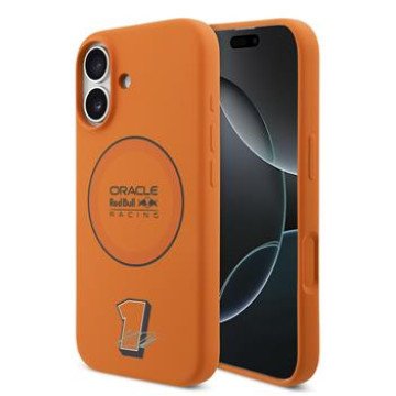 Red Bull Silicone Blue Ring MagSafe Case for iPhone 17 Orange