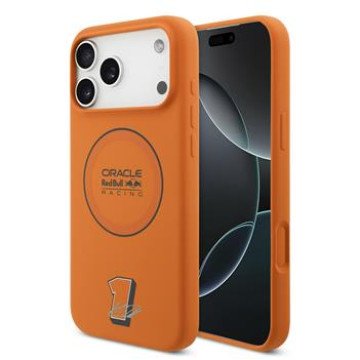 Red Bull Silicone Blue Ring MagSafe Case for iPhone 17 Pro Max Orange
