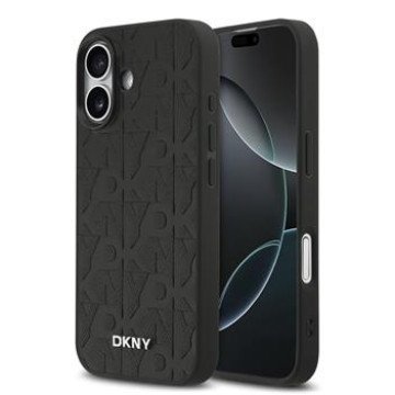 DKNY PU Leather Grid Pattern Magsafe Case for iPhone 17 Black