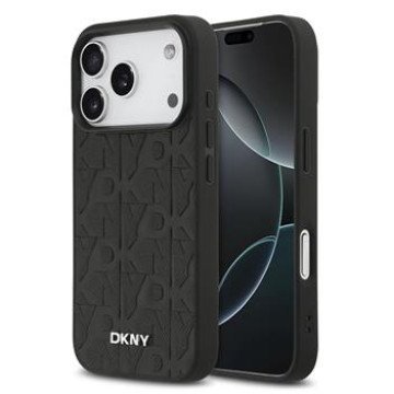 DKNY PU Leather Grid Pattern Magsafe Case for iPhone 17 Pro Black