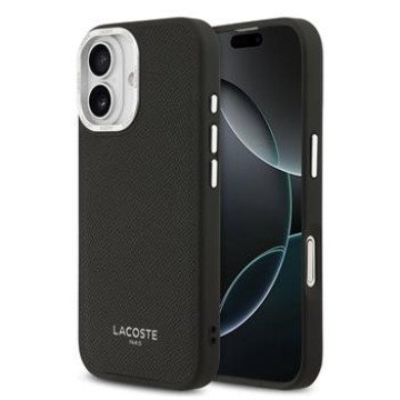 Lacoste PU Leather Champs Elysees MagSafe Case for iPhone 17 Black