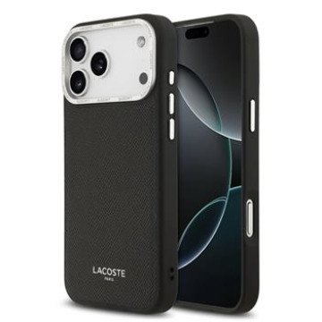 Lacoste PU Leather Champs Elysees MagSafe Case for iPhone 17 Pro Max Black