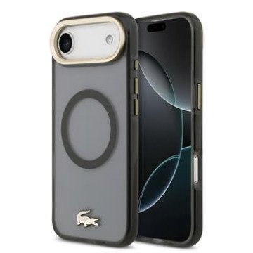 Lacoste PC/TPU Frosted Finish Gold Logo MagSafe Case for iPhone Air Black