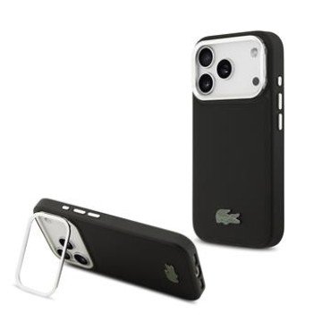 Lacoste Iconic Petit Pique Camera Stand MagSafe Case for iPhone 17 Pro Black