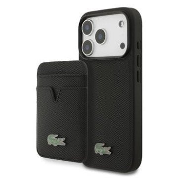 Lacoste Iconic Petit Pique MagSafe Case + Wallet for iPhone 17 Pro Black
