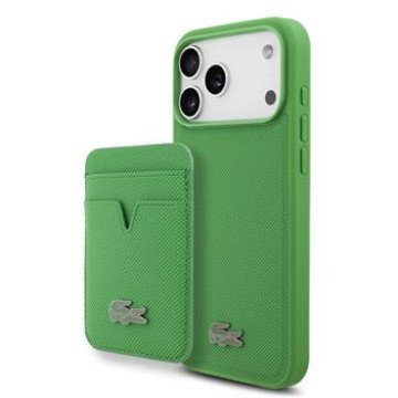 Lacoste Iconic Petit Pique MagSafe Case + Wallet for iPhone 17 Pro Max Green