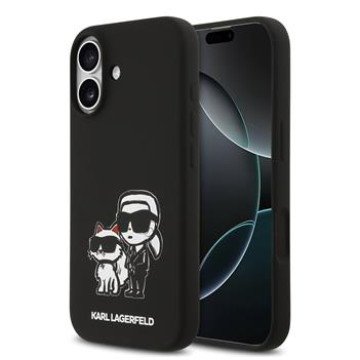 Karl Lagerfeld Liquid Silicone K&CH Sketch MagSafe Case for iPhone 17 Black