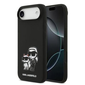 Karl Lagerfeld Liquid Silicone K&CH Sketch MagSafe Case for iPhone Air Black