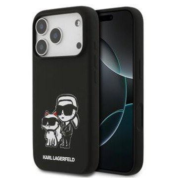 Karl Lagerfeld Liquid Silicone K&CH Sketch MagSafe Case for iPhone 17 Pro Black