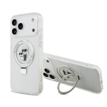 Karl Lagerfeld Ringstand Karl and Choupette MagSafe Case for iPhone 17 Pro Max White