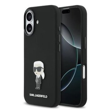 Karl Lagerfeld Liquid Silicone Metal Ikonik Case for iPhone 17 Black Karl Lagerfeld Liquid Silicone Metal Ikonik Case for iPhone 17 Black
