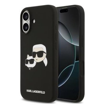 Karl Lagerfeld Liquid Silicone Double Heads MagSafe Case for iPhone 17 Black