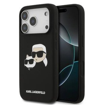 Karl Lagerfeld Liquid Silicone Double Heads MagSafe Case for iPhone 17 Pro Black