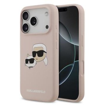 Karl Lagerfeld Liquid Silicone Double Heads MagSafe Case for iPhone 17 Pro Pink