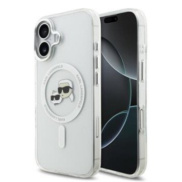 Karl Lagerfeld IML K&CH Heads Metal Frame MagSafe Case for iPhone 17 Transparent