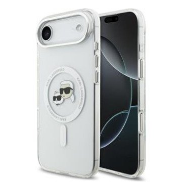 Karl Lagerfeld IML K&CH Heads Metal Frame MagSafe Case for iPhone Air Transparent