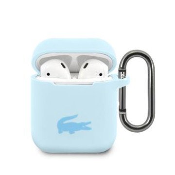 Lacoste Liquid Silicone Glossy Printing Logo Case for AirPods 1/2 Blue
