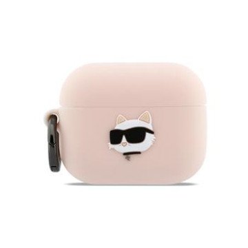 Karl Lagerfeld 3D Logo NFT Choupette Head Silicone Case for AirPods Pro 3 Pink
