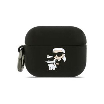 Karl Lagerfeld 3D Logo NFT Karl and Choupette Silicone Case for AirPods Pro 3 Black