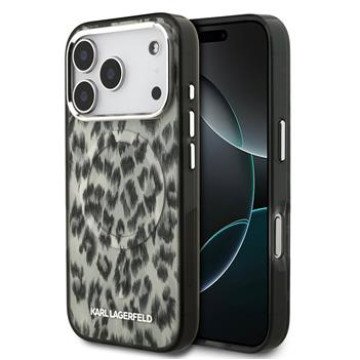 Karl Lagerfeld IML Leopard MagSafe Case for iPhone 17 Pro Brown