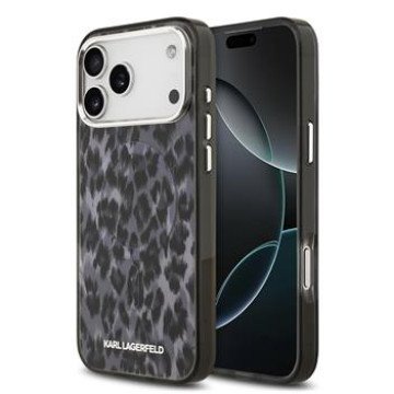 Karl Lagerfeld IML Leopard MagSafe Case for iPhone 17 Pro Max Grey