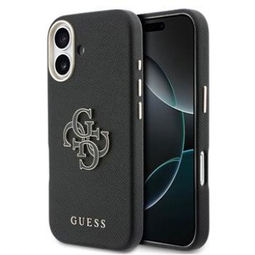 Guess PU Grained 4G Resin Metal Logo Case for iPhone 17 Black Guess PU Grained 4G Resin Metal Logo Case for iPhone 17 Black