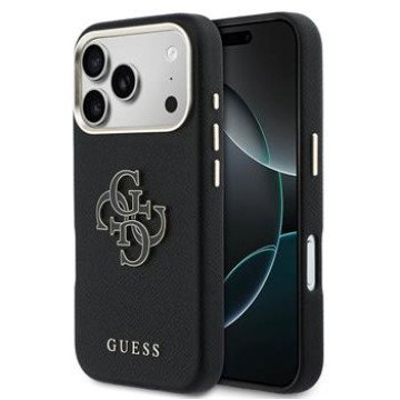 Guess PU Grained 4G Resin Metal Logo Case for iPhone 17 Pro Black Guess PU Grained 4G Resin Metal Logo Case for iPhone 17 Pro Black