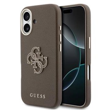 Guess PU Grained 4G Resin Metal Logo Case for iPhone 17 Brown Guess PU Grained 4G Resin Metal Logo Case for iPhone 17 Brown