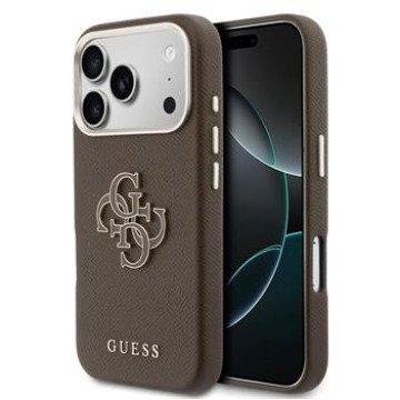 Guess PU Grained 4G Resin Metal Logo Case for iPhone 17 Pro Brown Guess PU Grained 4G Resin Metal Logo Case for iPhone 17 Pro Brown
