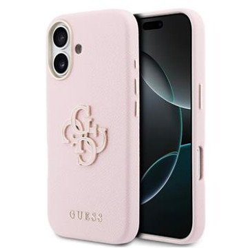 Guess PU Grained 4G Resin Metal Logo Case for iPhone 17 Pink Guess PU Grained 4G Resin Metal Logo Case for iPhone 17 Pink