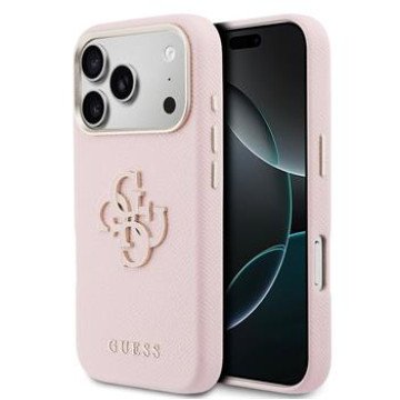 Guess PU Grained 4G Resin Metal Logo Case for iPhone 17 Pro Pink Guess PU Grained 4G Resin Metal Logo Case for iPhone 17 Pro Pink