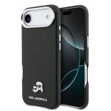 Karl Lagerfeld PU Karl and Choupette Heads Pins MagSafe Case for iPhone Air Black