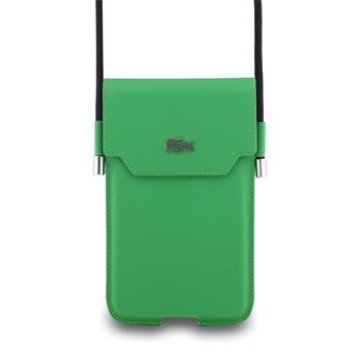 Lacoste PVC Iconic Petit Pique Metal Logo Phone Pouch XL Green